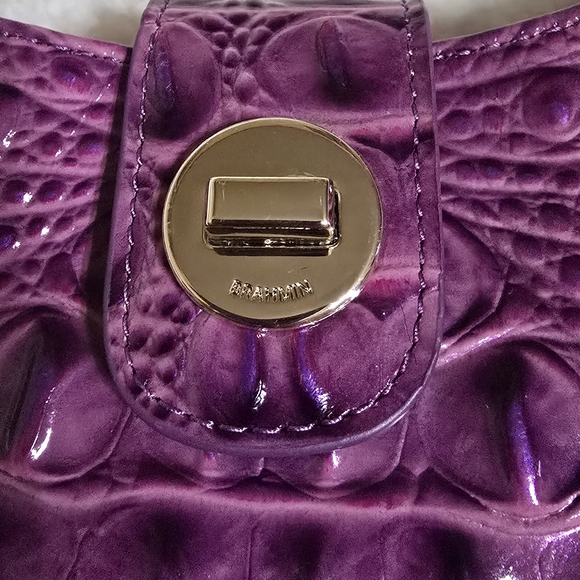 Brahmin Purple Croc-Embossed Women's Bag - Picture 3 of 10